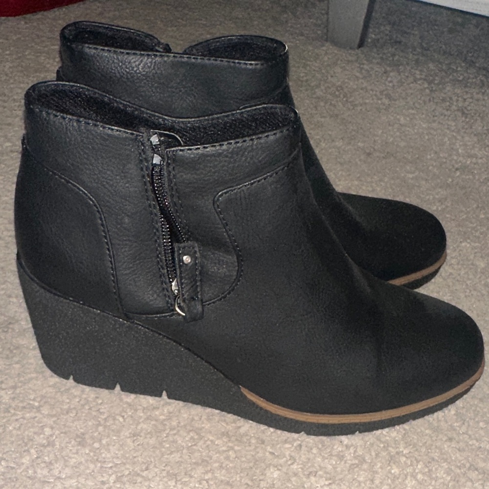 Dr. Scholls - Black Wedge Ankle Boots